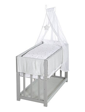 ROBA Berceau Cododo "Sternenzauber Grau" 3en1 + Équipement – Gris/Blanc
