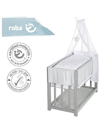 ROBA Berceau Cododo "Sternenzauber Grau" 3en1 + Équipement – Gris/Blanc