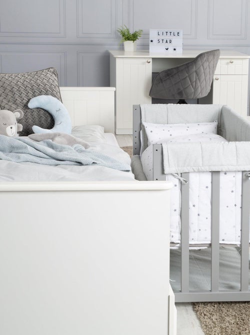 ROBA Berceau Cododo "Sternenzauber Grau" 3en1 + Équipement – Gris/Blanc - Kiabi