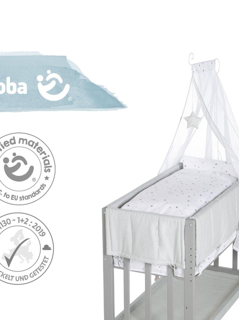 ROBA Berceau Cododo "Sternenzauber Grau" 3en1 + Équipement – Gris/Blanc Gris - Kiabi