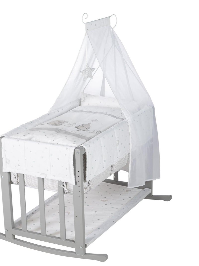 ROBA Berceau Cododo "Sternenzauber Grau" 4en1 + Équipement – Gris/Blanc Gris - Kiabi