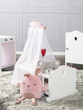 ROBA Berceau de Poupée Complet "Fienchen" - Inclus Textile Rose - Laqué