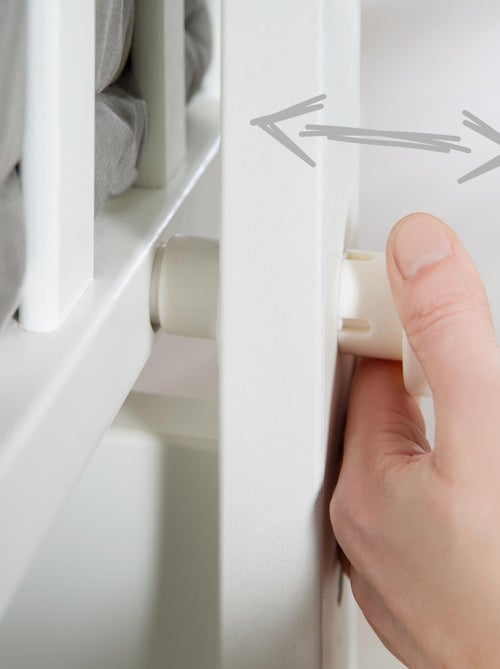 ROBA Berceau Fox & Bunny - 40 x 90 cm + Équipement Complet - Bois Laqué Blanc - Kiabi