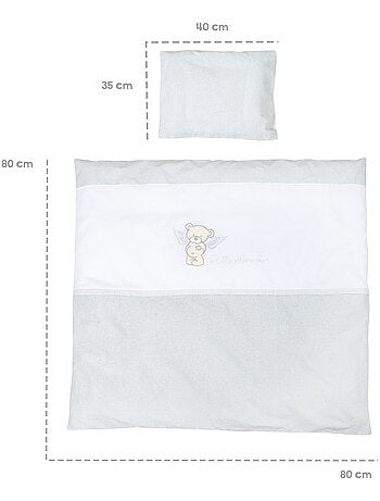 ROBA Berceau Heartbreaker 40x90 cm + Équipement Complet - Bois Laqué Blanc