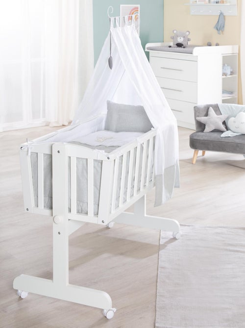 ROBA Berceau Heartbreaker 40x90 cm + Équipement Complet - Bois Laqué Blanc - Kiabi