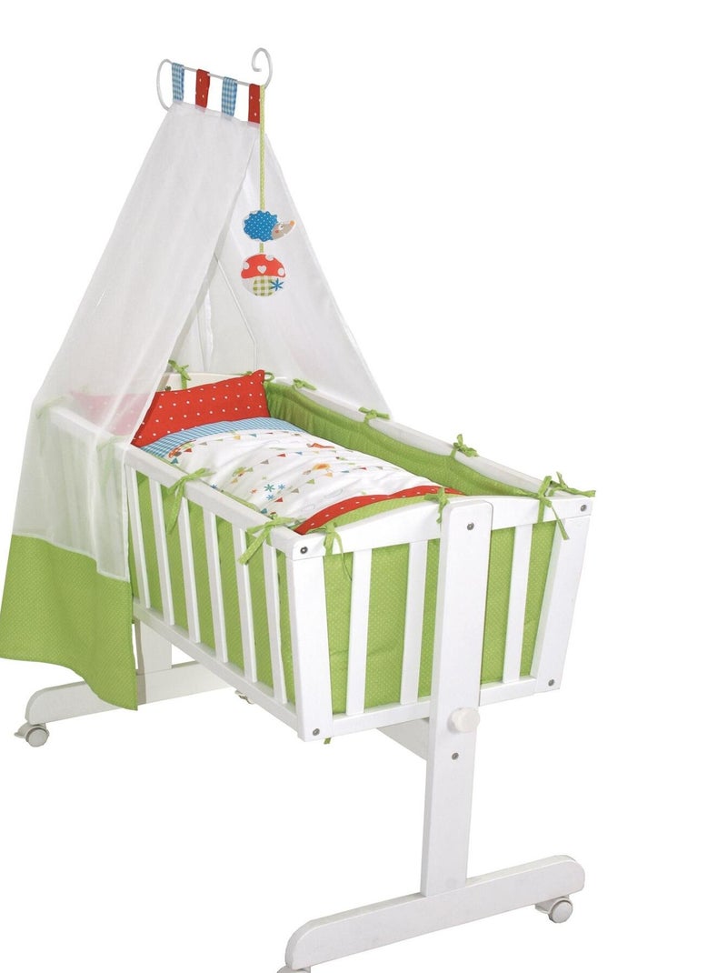 ROBA Berceau Waldhochzeit 40x90 cm + Équipement Complet - Bois Laqué Blanc Blanc - Kiabi
