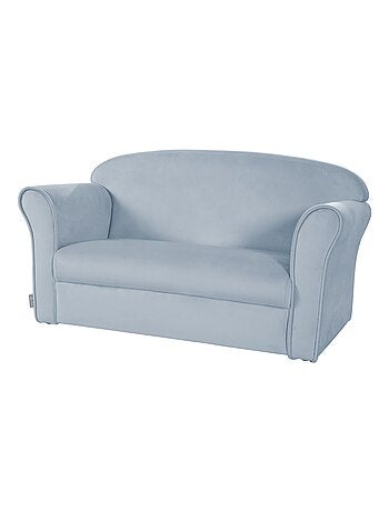 ROBA Canapé Enfant en Velours "Lil Sofa" - 2 Places - Fauteuil avec Accoudoirs pour Filles - Rose