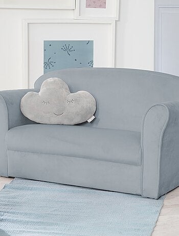 ROBA Canapé Enfant en Velours "Lil Sofa" - 2 Places - Fauteuil avec Accoudoirs pour Filles - Rose