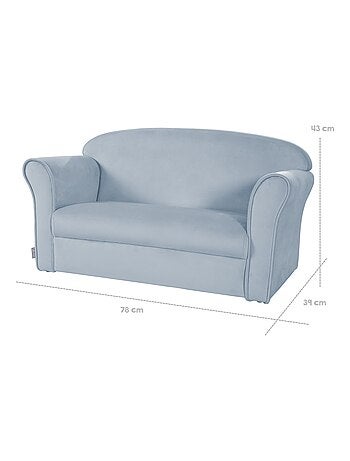 ROBA Canapé Enfant en Velours "Lil Sofa" - 2 Places - Fauteuil avec Accoudoirs pour Filles - Rose