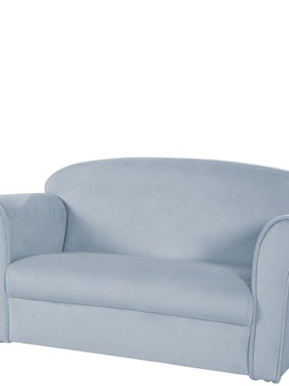 ROBA Canapé en Velours "Lil Sofa" - 2 Places - Fauteuil avec Accoudoirs pour Garçons - Bleu Clair
