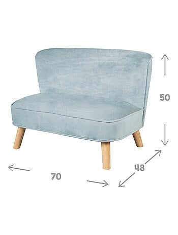 ROBA Canapé Enfant en Velours "Lil Sofa" Scandinave - 2 Places - Feuteuil Rétro Confortable - Rose