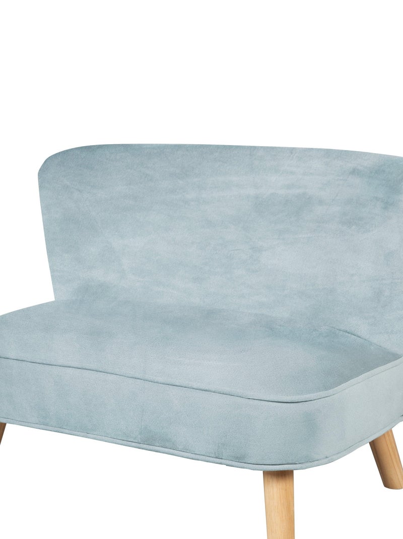 ROBA Canapé en Velours "Lil Sofa" Scandinave - 2 Places - Fauteuil Rétro pour Garçons - Bleu Clair Bleu clair - Kiabi