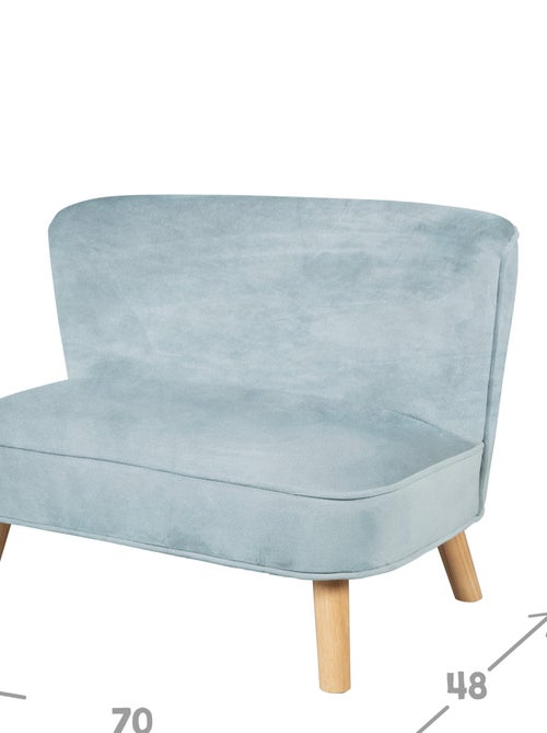 ROBA Canapé en Velours "Lil Sofa" Scandinave - 2 Places - Fauteuil Rétro pour Garçons - Bleu Clair - Kiabi
