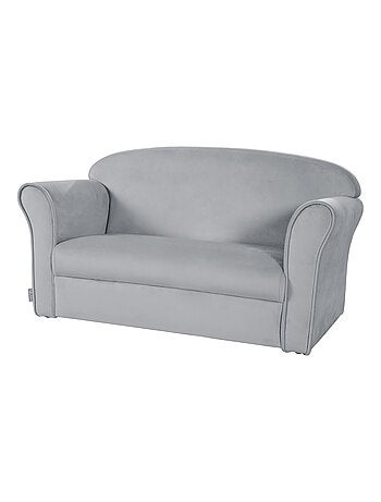 ROBA Canapé Enfant en Velours "Lil Sofa" - 2 Places - Fauteuil avec Accoudoirs pour Filles - Rose