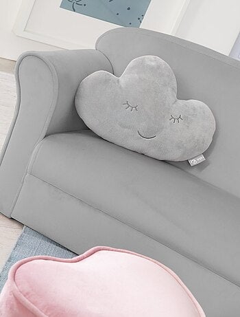 ROBA Canapé Enfant en Velours "Lil Sofa" - 2 Places - Fauteuil avec Accoudoirs pour Filles - Rose