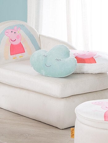 ROBA Canapé Enfant Peppa Pig - Revêtement Doux en Velours - Beige - Motif Truie