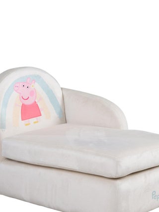 ROBA Canapé Enfant Peppa Pig - Revêtement Doux en Velours - Beige - Motif Truie