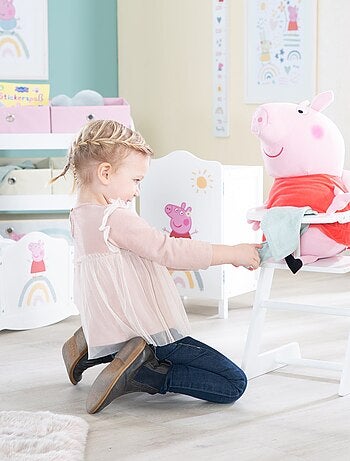 ROBA Chaise Haute et Coussin pour Poupées 'Peppa Pig' en Bois - Motif Truie