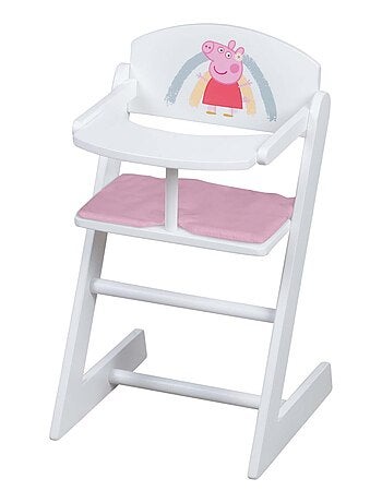 ROBA Chaise Haute et Coussin pour Poupées 'Peppa Pig' en Bois - Motif Truie