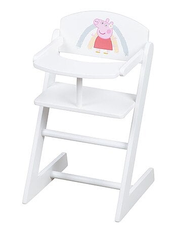 ROBA Chaise Haute et Coussin pour Poupées 'Peppa Pig' en Bois - Motif Truie