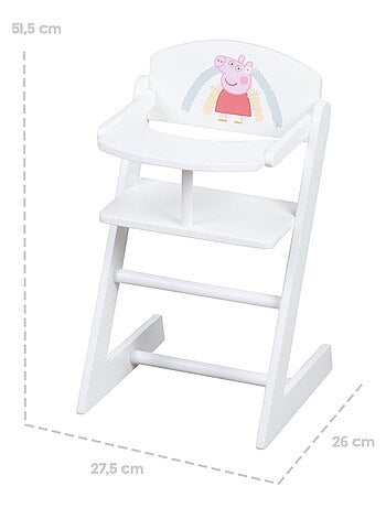 ROBA Chaise Haute et Coussin pour Poupées 'Peppa Pig' en Bois - Motif Truie