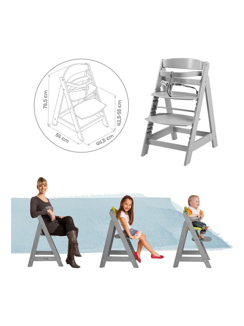 ROBA Chaise Haute Évolutive "Sit Up Click" - Fermeture À Clic Innovante Gris - Kiabi