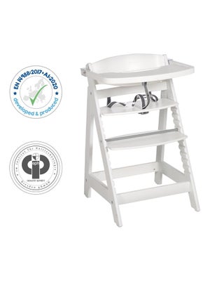 Chaise Haute évolutive 4-en-1 Pliable Pour Bébé - Hauteur Réglable, Plateau Extensible, Ceinture 5 Points - Jusqu'à 15 Kg (environ 3 Ans)