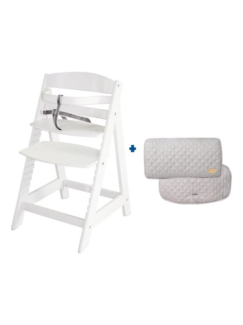 ROBA Chaise Haute Évolutive "Sit Up III" + Coussin "roba Style" - Blanc/Gris - Kiabi