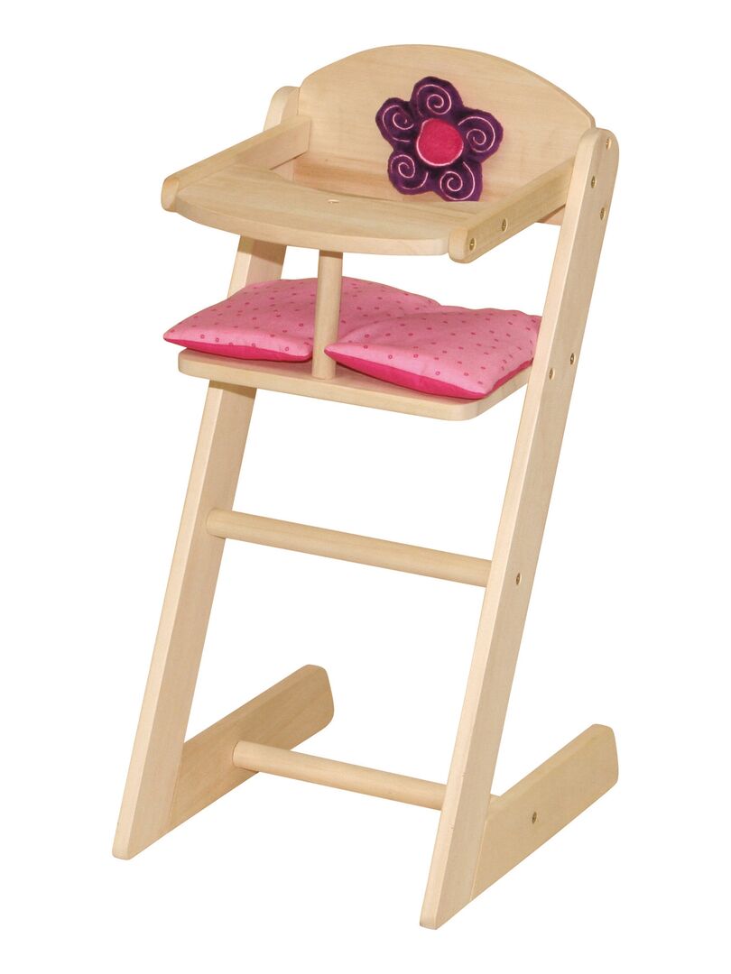 Chaise haute en bois pour poupée