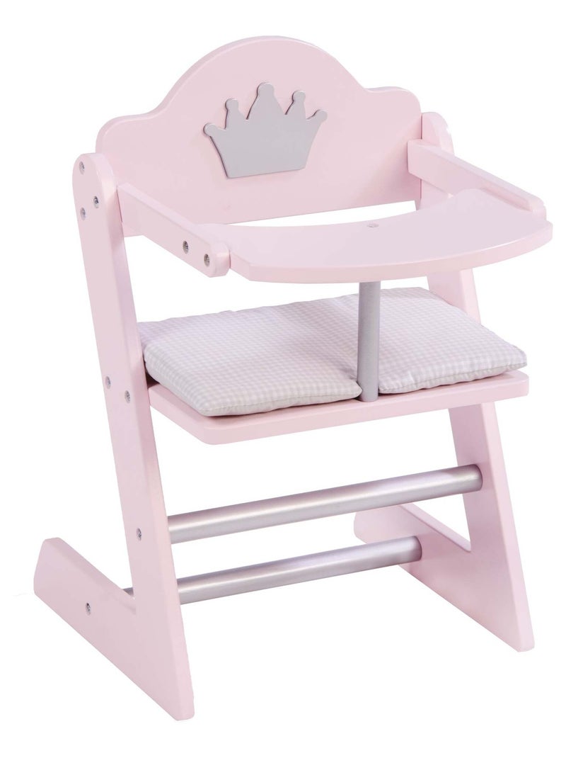 ROBA Chaise haute pour Poupée "Princess Sophie" en bois - Dès 18 mois - Rose/Argent Rose clair - Kiabi