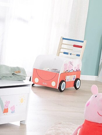 ROBA Chariot Enfant en Forme de Bus 'Peppa Pig' - Abaque et Éléments à Tourner - Rose - Motif Cochon