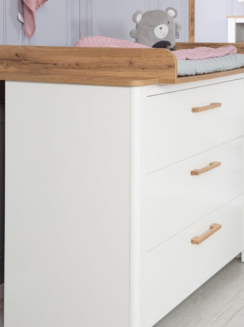 ROBA Commode à Langer "Ava" avec Plan à Langer Amovible - Blanc/ Chêne artisan - Hauteur 90,5 cm - Kiabi