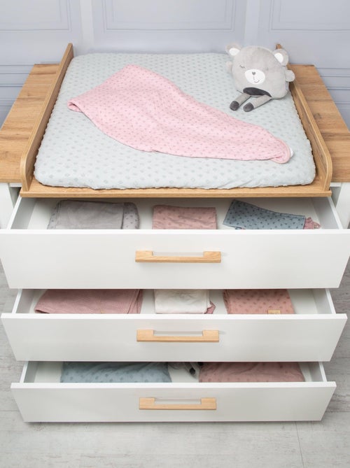 ROBA Commode à Langer "Ava" avec Plan à Langer Amovible - Blanc/ Chêne artisan - Hauteur 90,5 cm - Kiabi