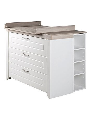 ROBA Commode à Langer "Felicia" à 3 Tiroirs - Plan Amovible – Style Maison de Campagne – Blanc