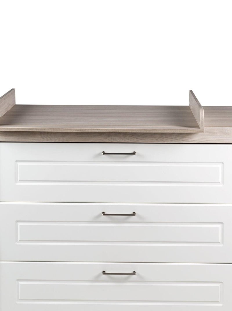 ROBA Commode à Langer "Felicia" à 3 Tiroirs - Plan Amovible – Style Maison de Campagne – Blanc Blanc - Kiabi