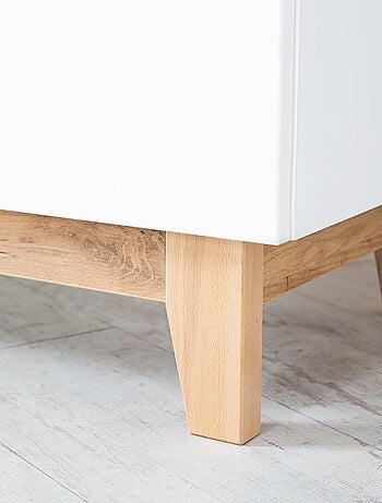 ROBA Commode à Langer "Finn" – avec Plan à Langer Amovible – 3 Tiroirs – blanc / chêne doré
