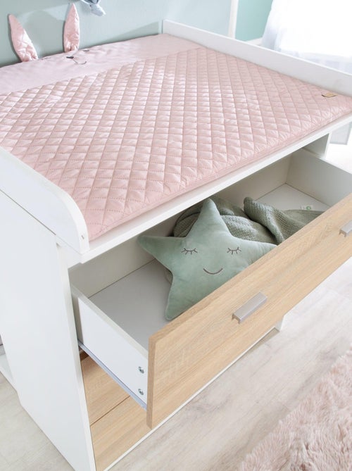 ROBA Commode à Langer "Gabriella" – avec Plan à Langer Amovible – 3 Tiroirs – bicolore - Kiabi