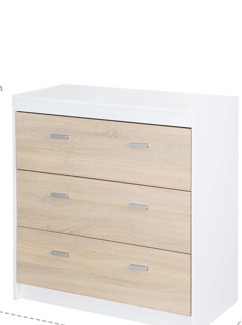 ROBA Commode à Langer "Gabriella" – avec Plan à Langer Amovible – 3 Tiroirs – bicolore - Kiabi