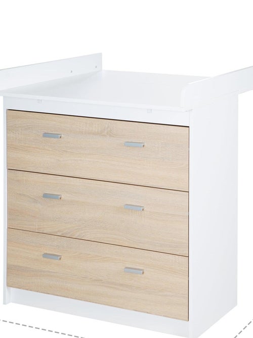 ROBA Commode à Langer "Gabriella" – avec Plan à Langer Amovible – 3 Tiroirs – bicolore - Kiabi