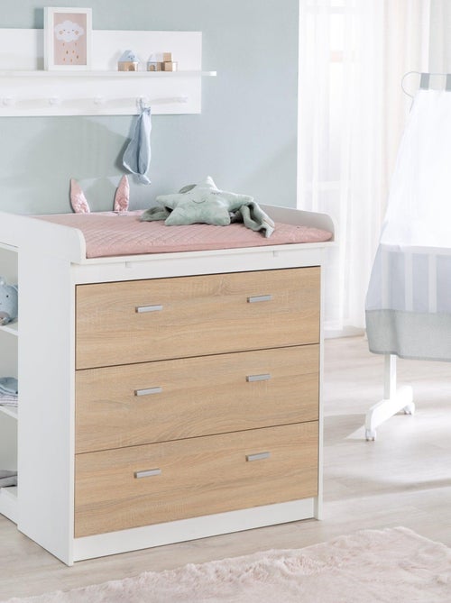 ROBA Commode à Langer "Gabriella" – avec Plan à Langer Amovible – 3 Tiroirs – bicolore - Kiabi