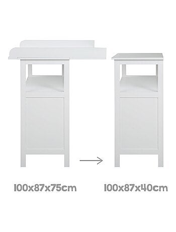 ROBA Commode à Langer Hamburg à 2 Portes + 2 Boîtes de Rangement – Gris