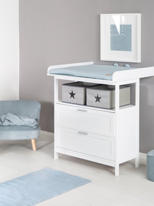 ROBA Commode à langer "Hamburg" à 2 Tiroirs + 2 boîtes de rangement – gris - Kiabi
