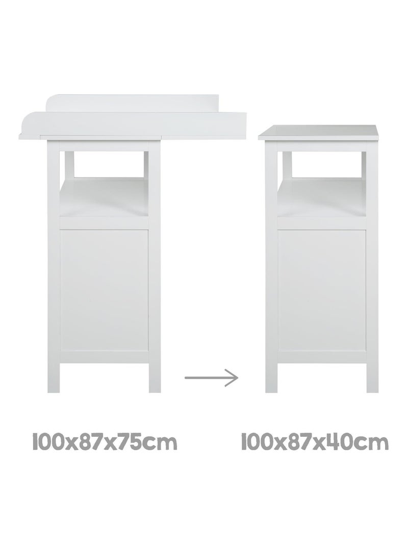 ROBA Commode à langer "Hamburg" à 2 Tiroirs + 2 boîtes de rangement – gris Blanc - Kiabi