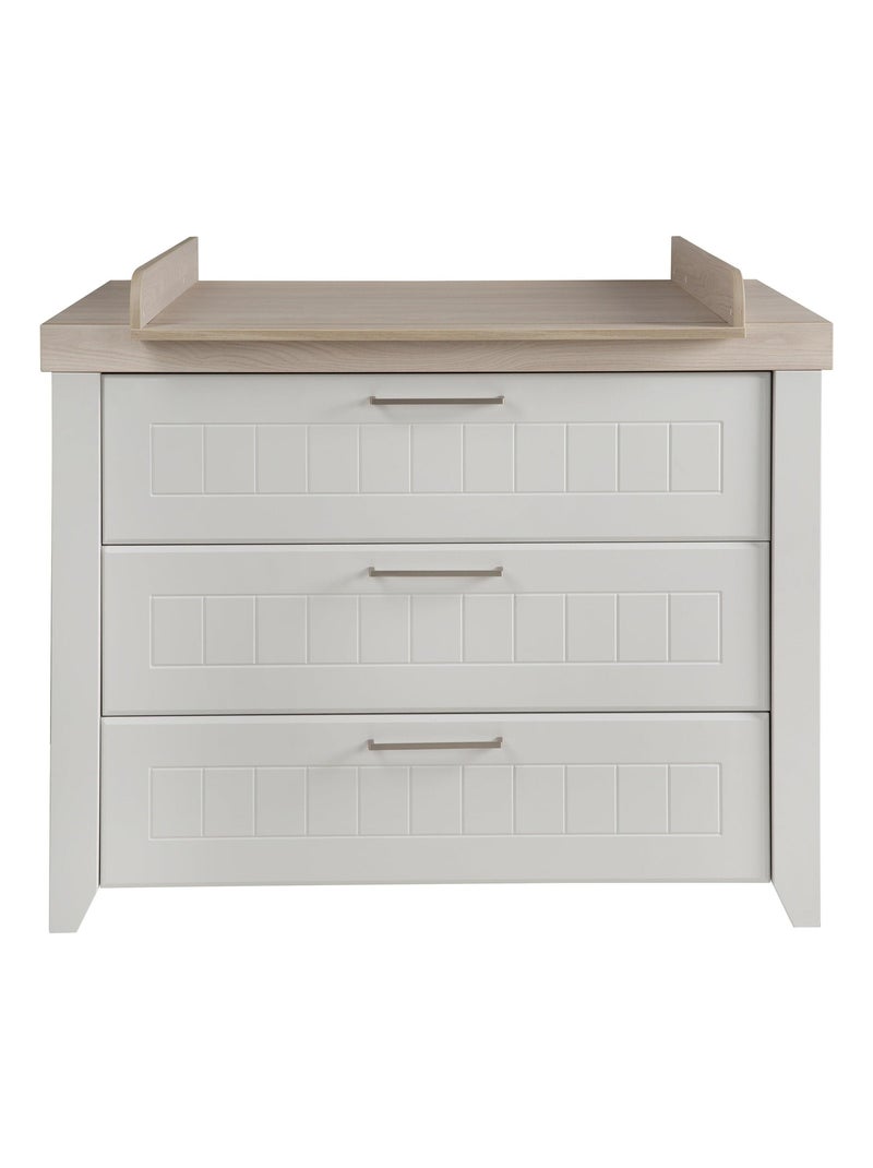 ROBA Commode à Langer "Helene" – avec Plan à Langer Amovible – 3 Tiroirs – blanc Gris clair - Kiabi
