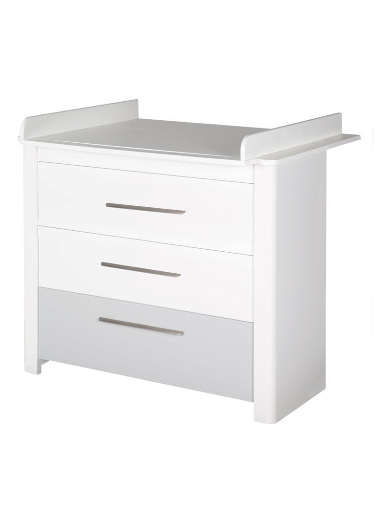ROBA Commode à Langer "Linus" – avec Plan à Langer Amovible – gris / blanc Gris Blanc - Kiabi