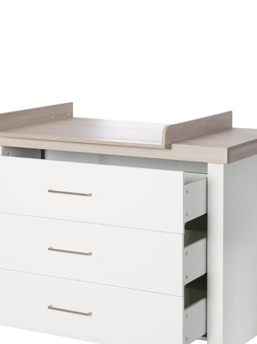 ROBA Commode à langer "Lucy" avec Plan Amovible - 3 Tiroirs à Fermeture Amortie - Hauteur 90 cm - Kiabi