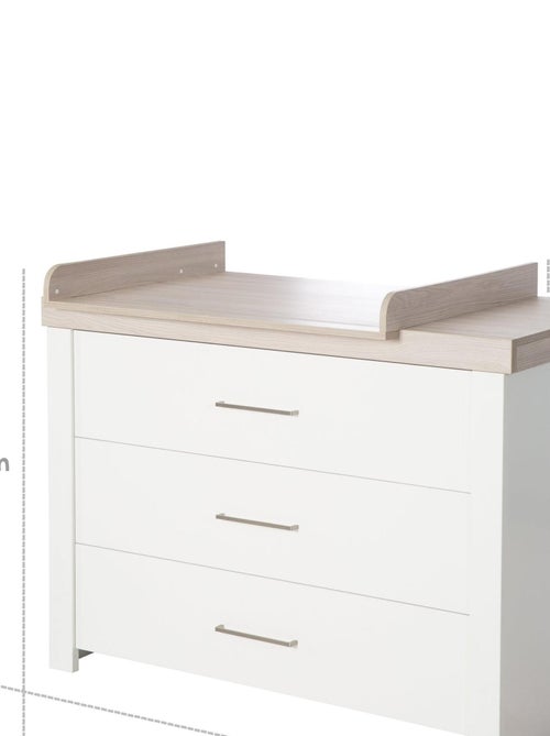 ROBA Commode à langer "Lucy" avec Plan Amovible - 3 Tiroirs à Fermeture Amortie - Hauteur 90 cm - Kiabi