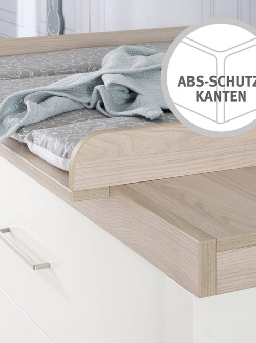 ROBA Commode à langer "Lucy" avec Plan Amovible - 3 Tiroirs à Fermeture Amortie - Hauteur 90 cm - Kiabi