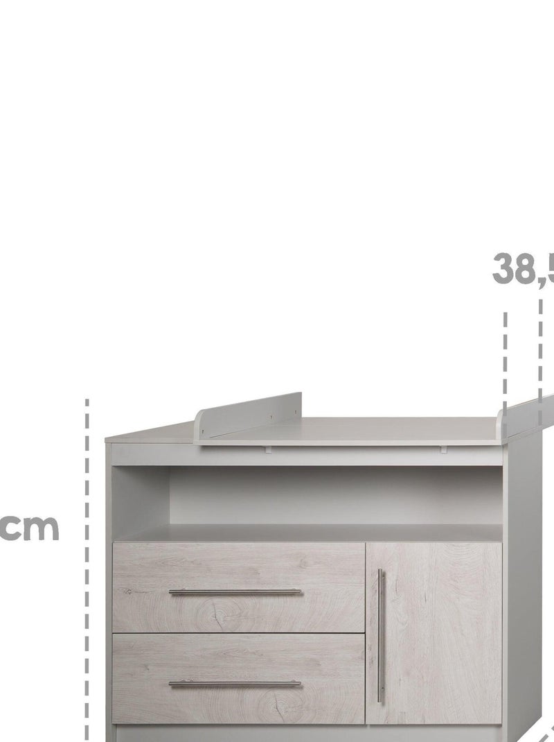 ROBA Commode à Langer "Maren 2" – avec Plan à Langer Amovible – Gris clair / Chêne blanchi Gris Gris clair - Kiabi