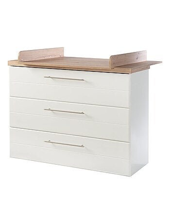 ROBA Commode à langer "Nele" Large - avec Plan Amovible - 3 Tiroirs - Couronne en "Artisan Oak